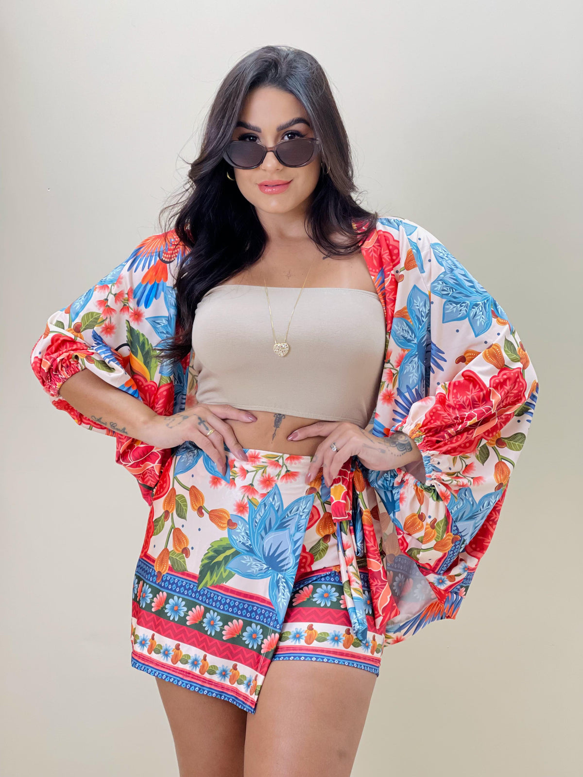 Conjunto Morgana Araras Tropicais